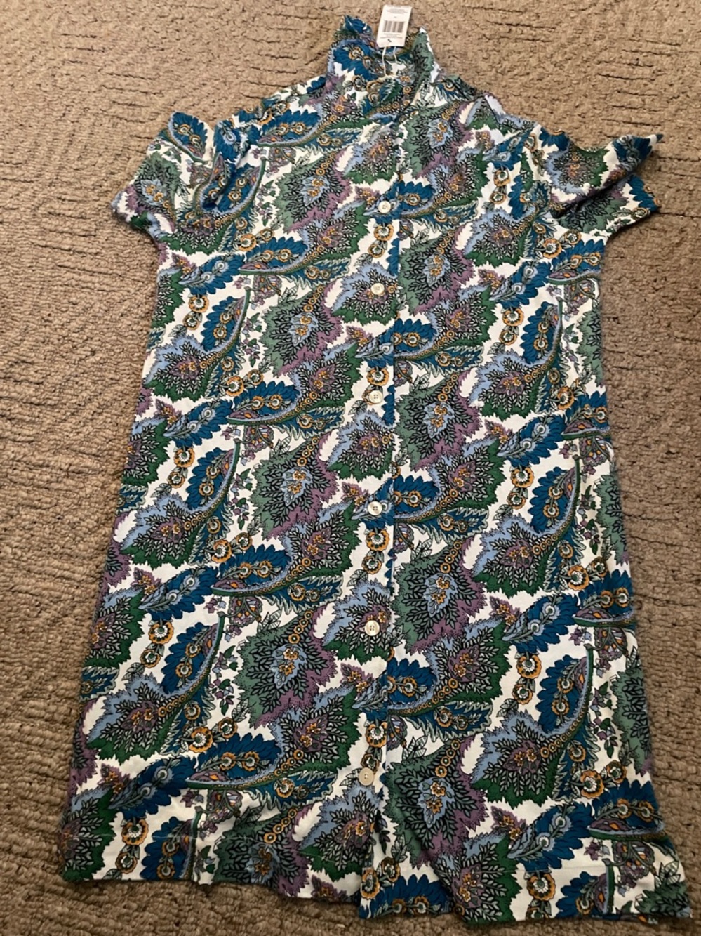 Vera Bradley Pajamas XS Flowers Feathers Paisley Floral night Dress